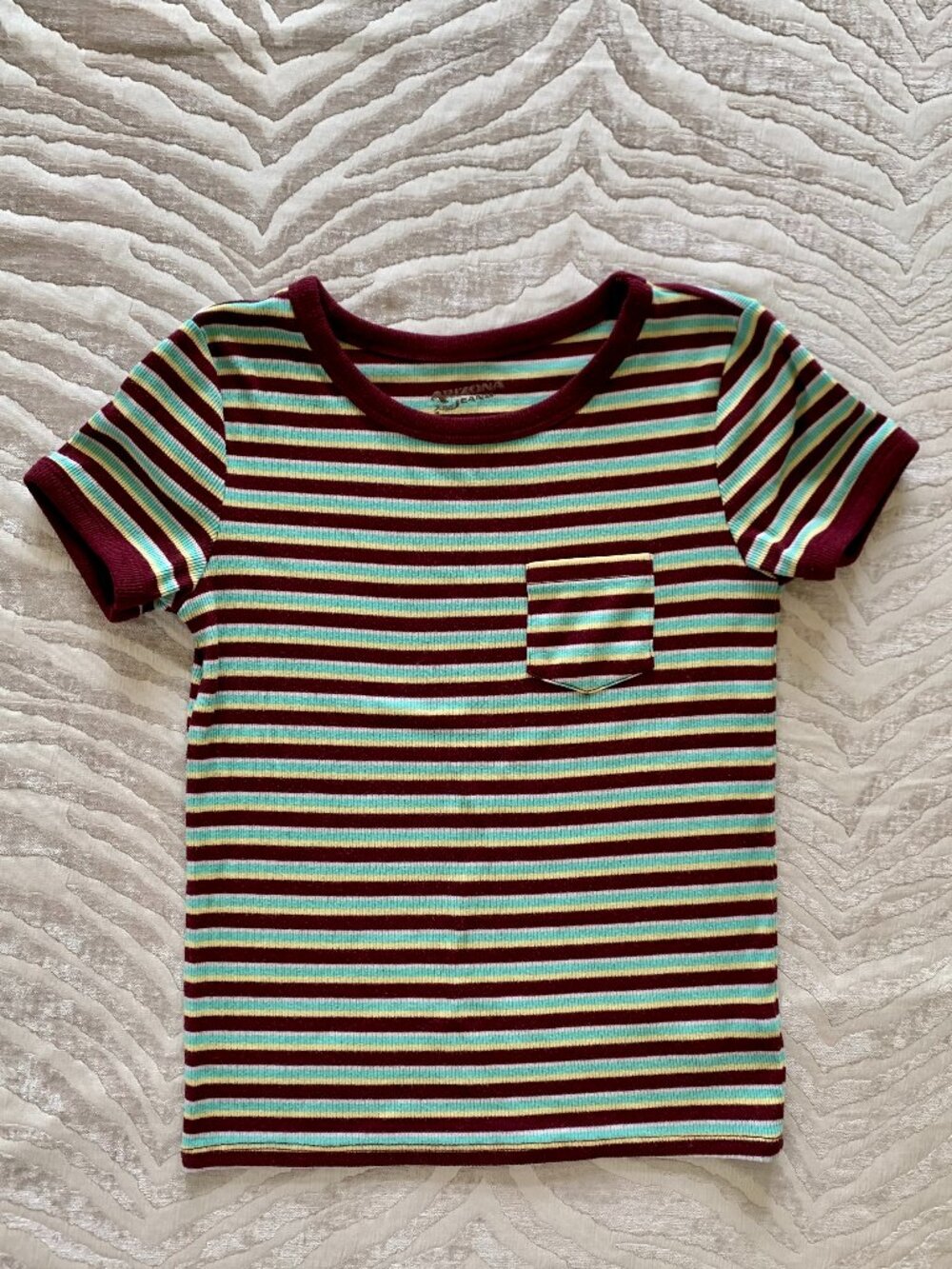 Retro Crop Top w/Breast Pocket | Arizona Jean Company Striped Multicolored Top